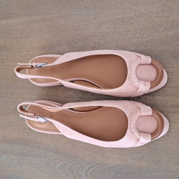 Gentle Souls by Kenneth Cole Athena Slip On Slingback Flats - Blush - Size: 8.5 - Picture 2 of 9